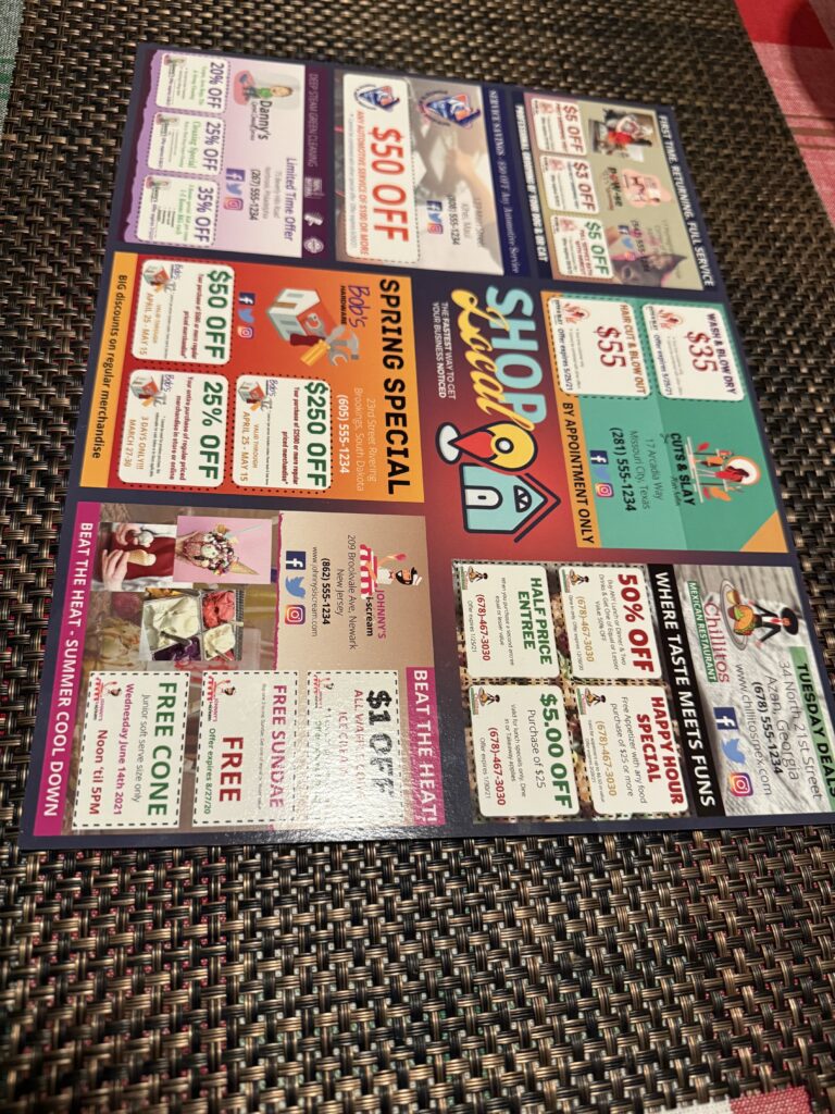 Westminster Coupon Mailer on ta table image